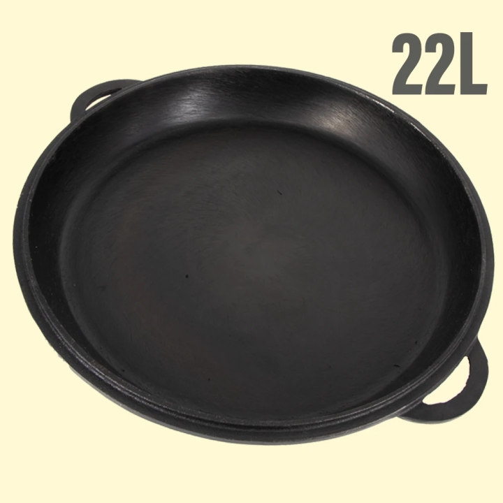 Deckel-Bratpfanne für Kasan 22 L, aus Gusseisen
