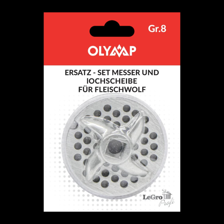 Ersatz-Set, Messer und Lochscheibe für Fleischwolf Gr.8, 4,5 mm Lochung