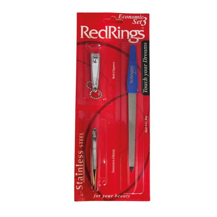 3-piece set – Nail File, Tweezers, and Nail Clippers