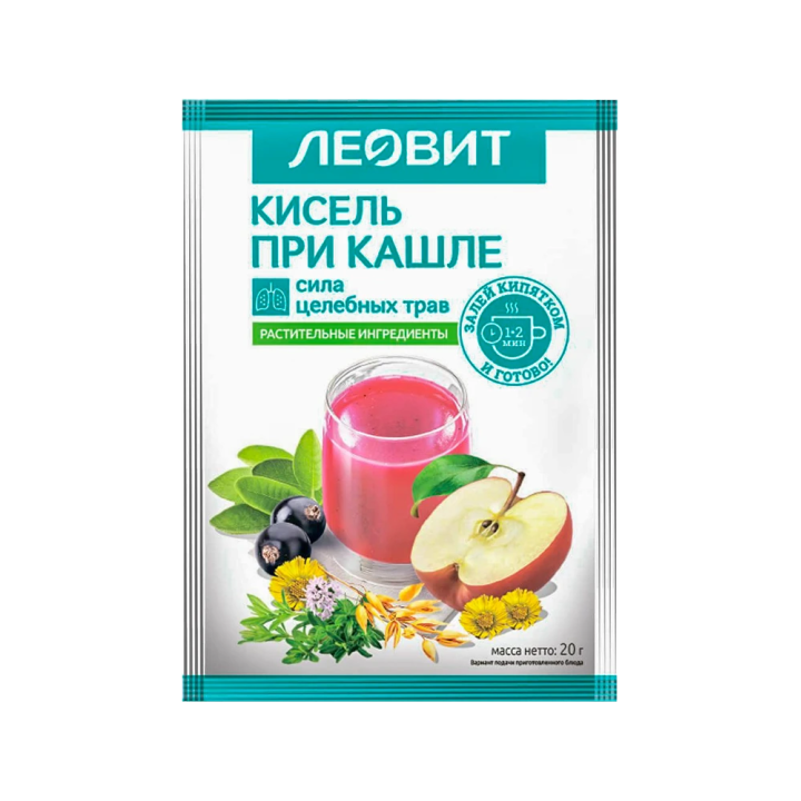 Кисель При кашле для уменьшения кашля, одышки, улучшения отхождения мокроты 20 г