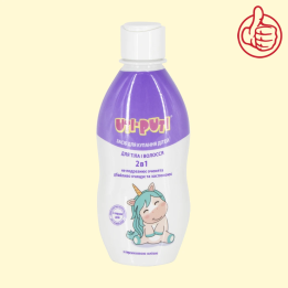 Uti-Puti Baby Shampoo with Peach Oil for Hair and Body 2-in-1, 200 ml