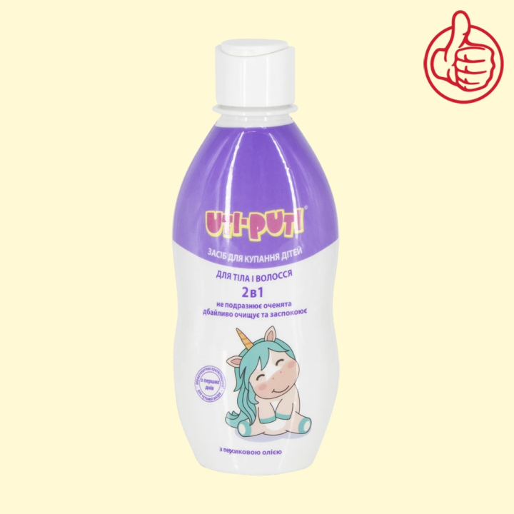 Baby-Shampoo Uti-Puti mit Pfirsichöl für Körper und Haare 2 in 1, 200 ml