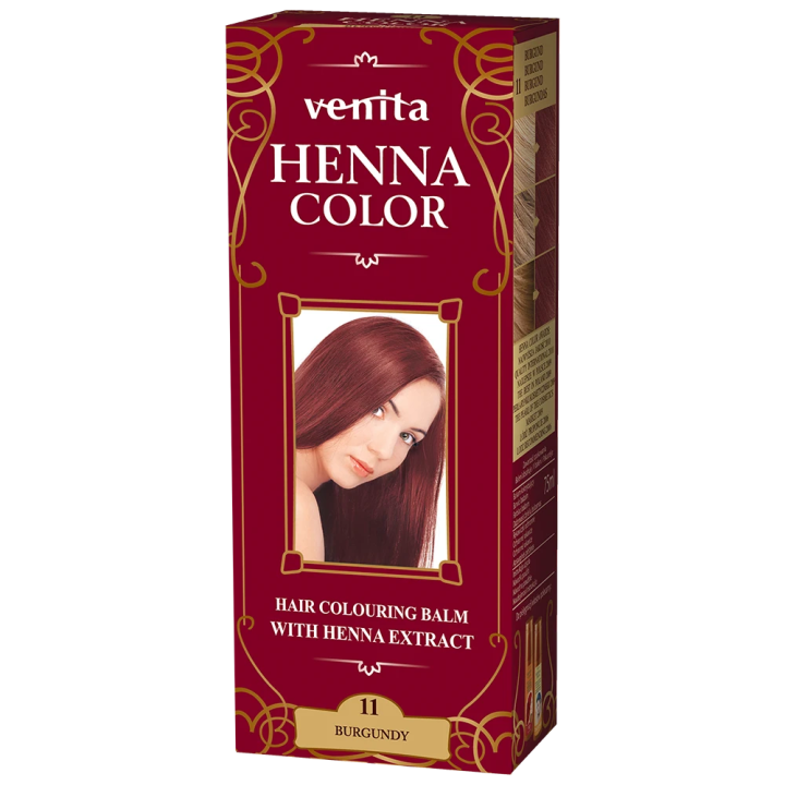 Красящий травяной бальзам Henna Color на основе натуральной хны, бордово-красный №11, 75 мл