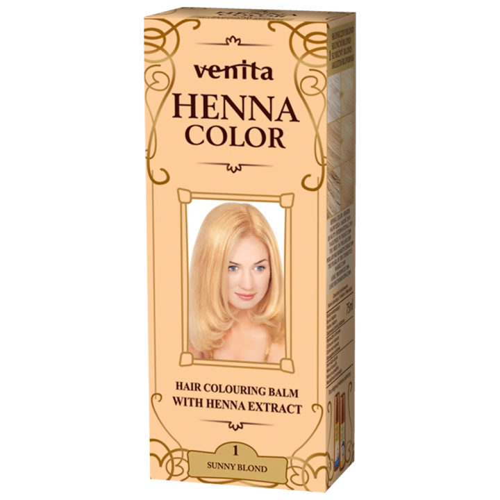 Красящий травяной бальзам Henna Color на основе натуральной хны, солнечный блонд №1, 75 мл