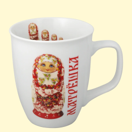 Tassen-4er-Set Matröschka in Rot, 0,4 L