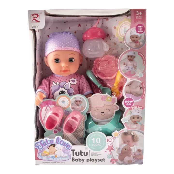 Pop Doll 26 cm with accessories and 10 sounds