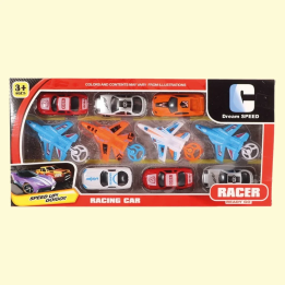 Set: 4 Abschuss-Flugzeuge + 6 Autos