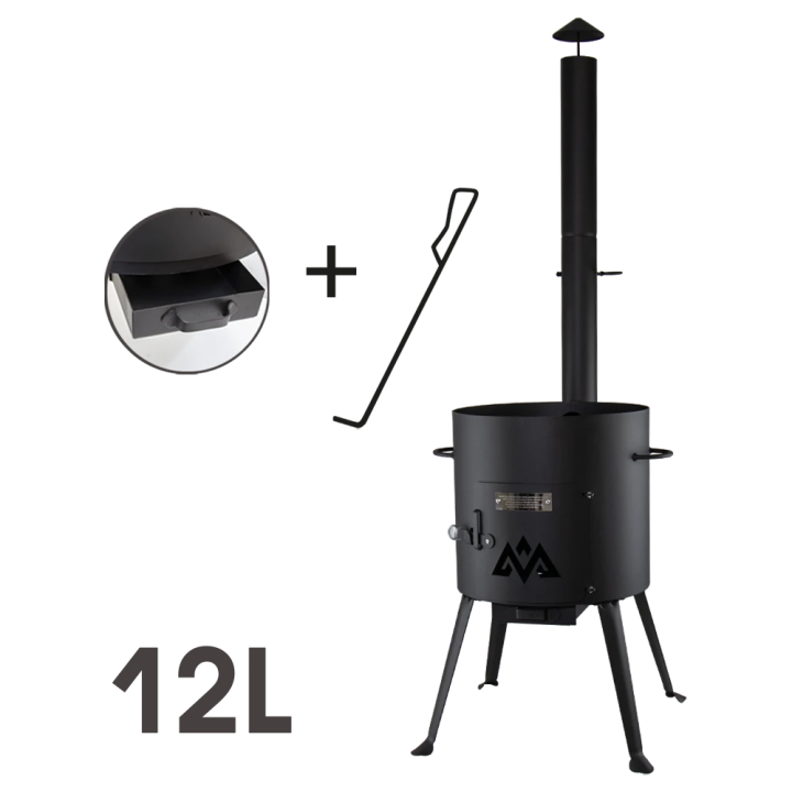Cauldron with collapsible chimney for 12 l cauldron, Ø 405 mm, h: 124 cm