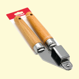 Garlic press 19 cm, wood, steel