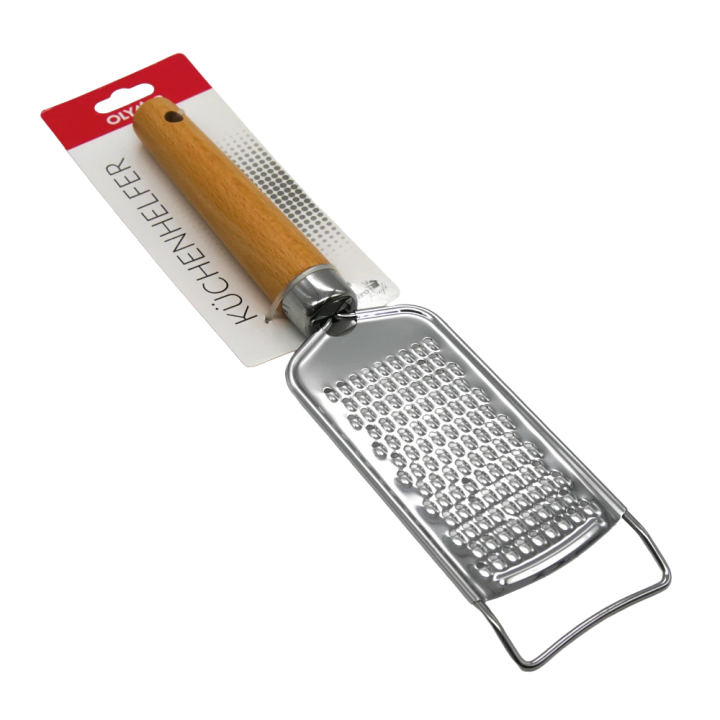 Hand grater, single-sided, fine holes, 26 cm, wood, steel