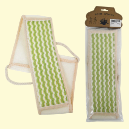 Sponge 68 x 10 cm white-green with pull loop