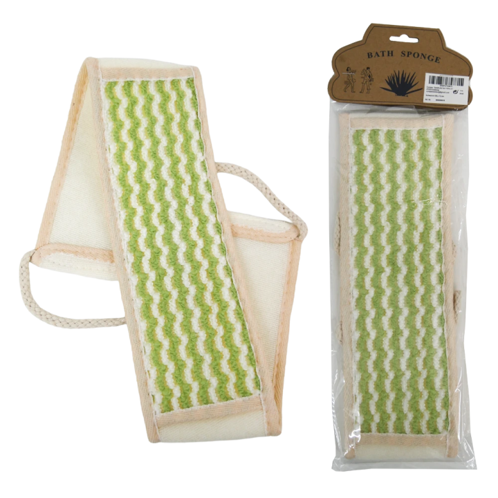 Sponge 68 x 10 cm white-green with pull loop