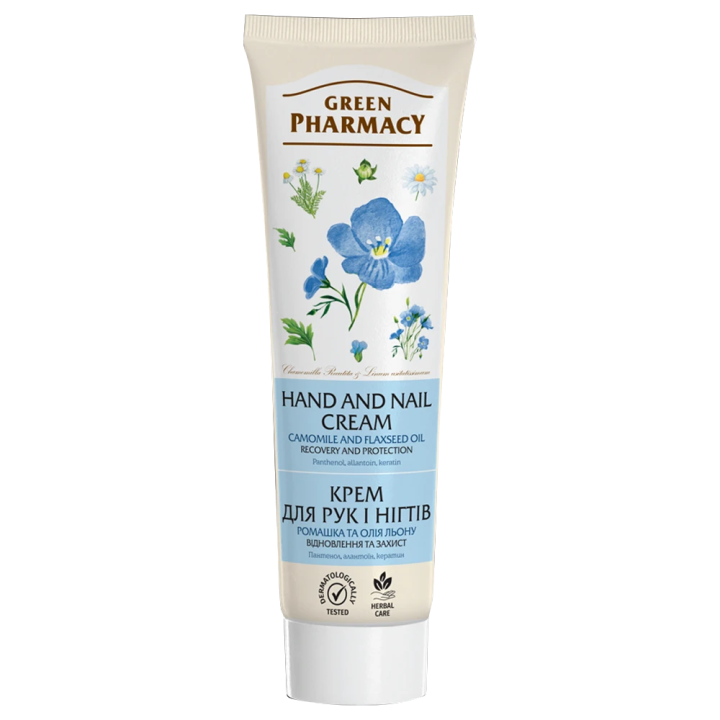 Hand- und Nagelcreme Grüne Apotheke 100 ml,Kamille und Leinöl