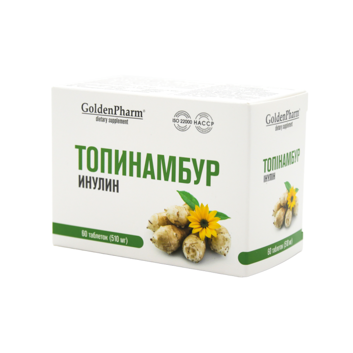 Topinambur + Inulin, prebiotic for gut and microbiome support, 60 tablets