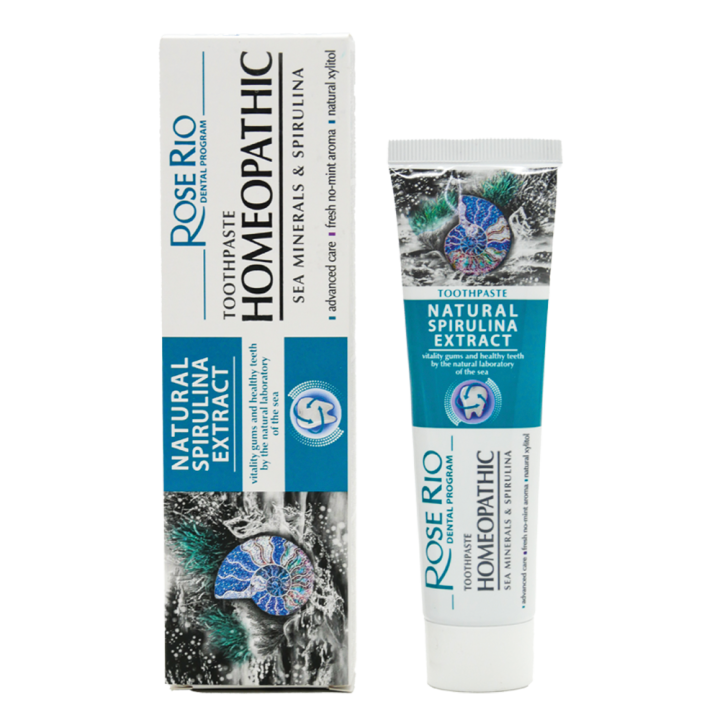 ROSE RIO Natural зубная паста со спирулиной, без фтора, 65 мл