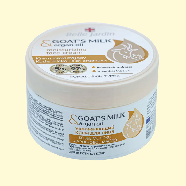 Belle Jardin Moisturizing Face Cream Goat Milk & Argan Oil, 200 ml