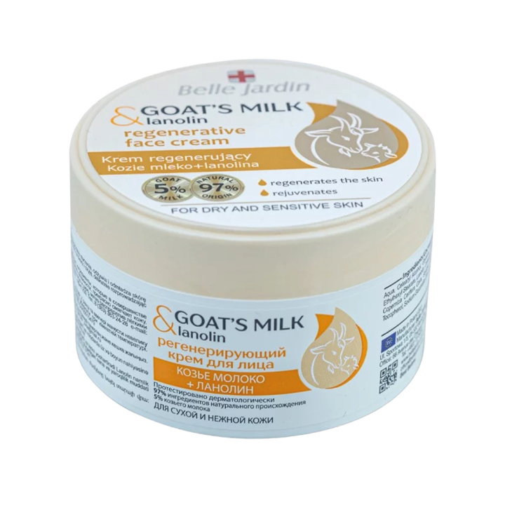 Belle Jardin Regenerating Face Cream Goat Milk + Lanolin, 200 ml