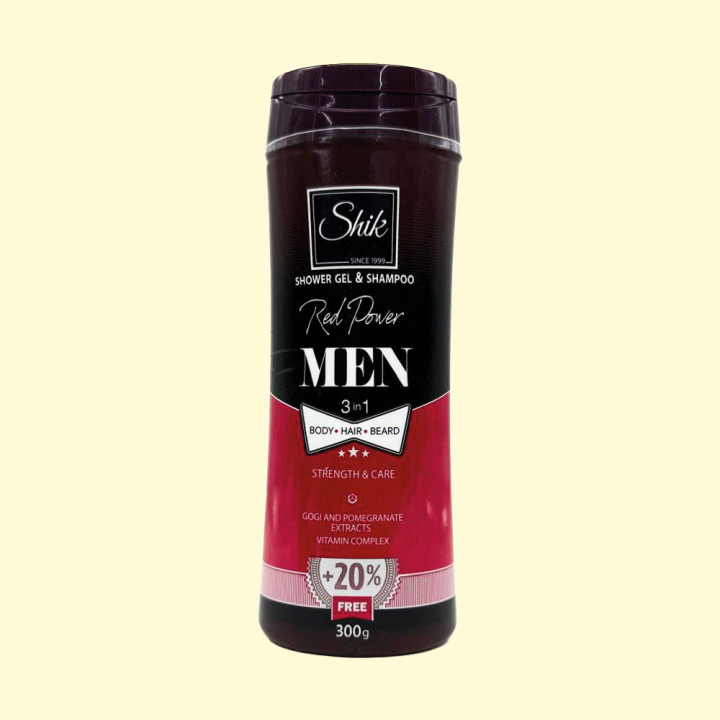 SHIK Men Herren Gel-Shampoo 3in1 Red Power, 250 ml