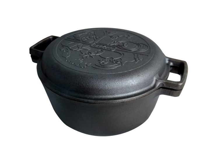 Brizoll Kochtopf 4 Liter mit Pfannendeckel aus Gusseisen