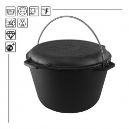 Brizoll Roaster with handle 8 liters made of cast iron