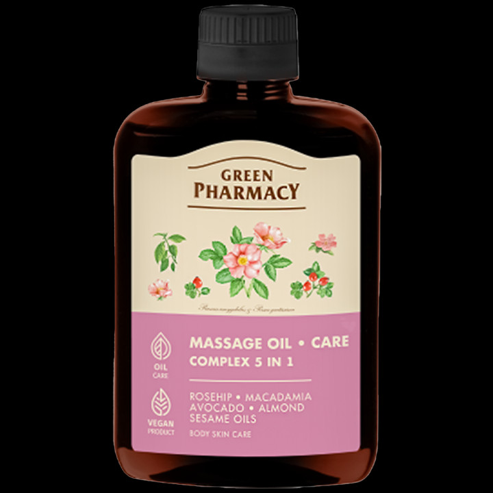 Massageöl 5 in 1 komplexe Wirkung Grüne Apotheke 200 ml