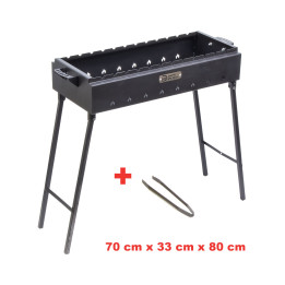 Mangal mit faltbaren Beinen und Zangen LBH: 70 x 33 х 80 cm, aus 2 mm Stahl *