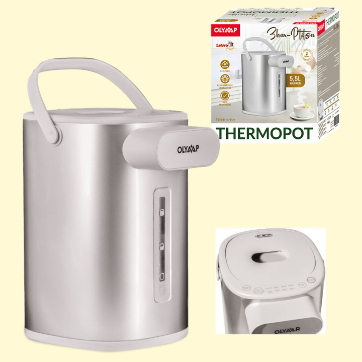 Electric thermopot with temperature control, 1600W, 5.5 liters