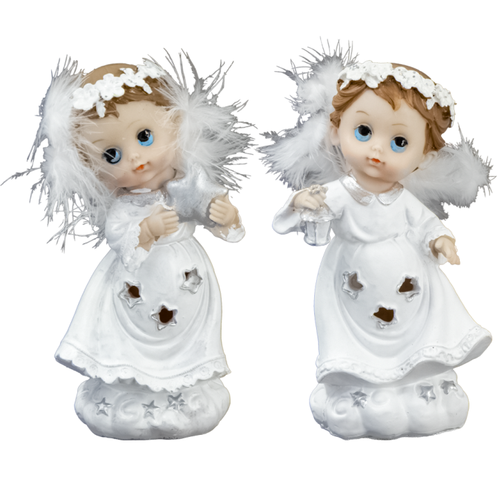 Decorative figurine Angel luminous 16 x 6,5 cm in 2 variants