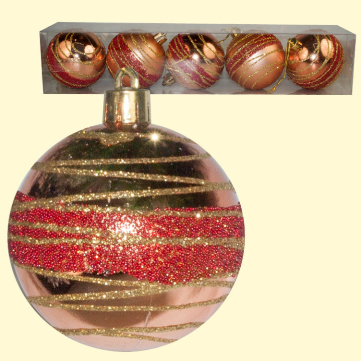 Tannenbaumschmuck-5er-Set Kugeln 8 cm