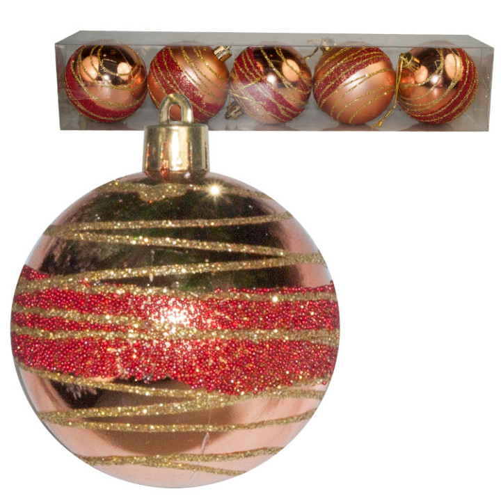 Tannenbaumschmuck-5er-Set Kugeln 8 cm