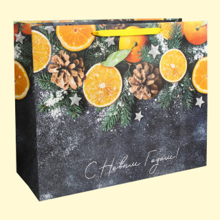 Geschenk Papiertasche - Frohes neues Jahr! Alles wird klappen, vertikal, laminiert, 31 × 40 × 11,5cm
