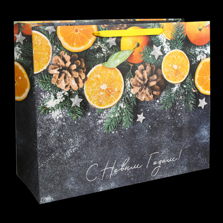 Geschenk Papiertasche - Frohes neues Jahr! Alles wird klappen, vertikal, laminiert, 31 × 40 × 11,5cm