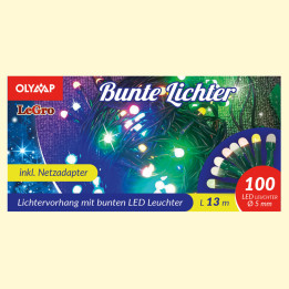 LED Lichterkette mit 100 multicolor LED's, 13 m
