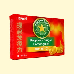 Lutschtabletten HERBIN Star für den Hals Propolis Ingwer Vitamin C, 12 St