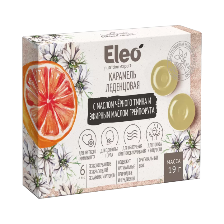Karamellbonbons mit Schwarzkümmelöl und ätherischem Grapefruitöl Eleo 19 g MHD bis 24.05.2026!