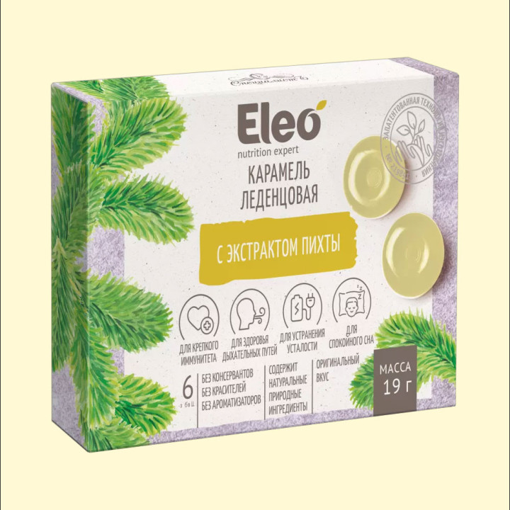 Lollipop caramel with fir extract Eleo 19 g