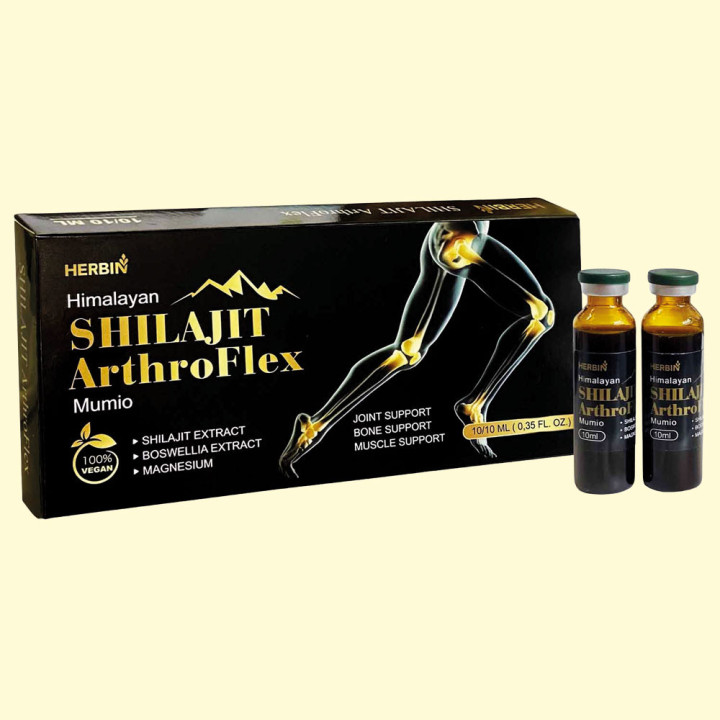 Mumio Himalaya mit Boswellia ArthroFlex Herbin, 10×10  ml Fläschchen (100  ml)