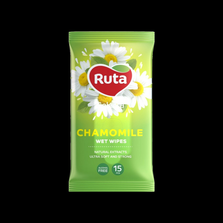 Feuchttücher Ruta Selecta Chamomile 15 Stück, mit Kamillenextrakt