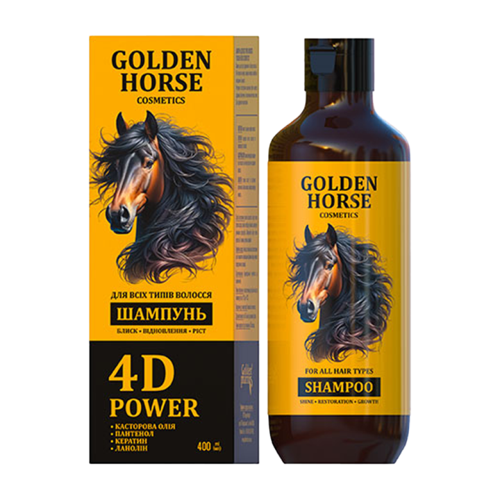 Шампунь для всех типов волос Golden Horse 4D Power, 400 мл