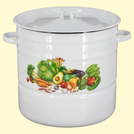 Enamel Container with Lid Vegetables 16 L, Ø 31 cm