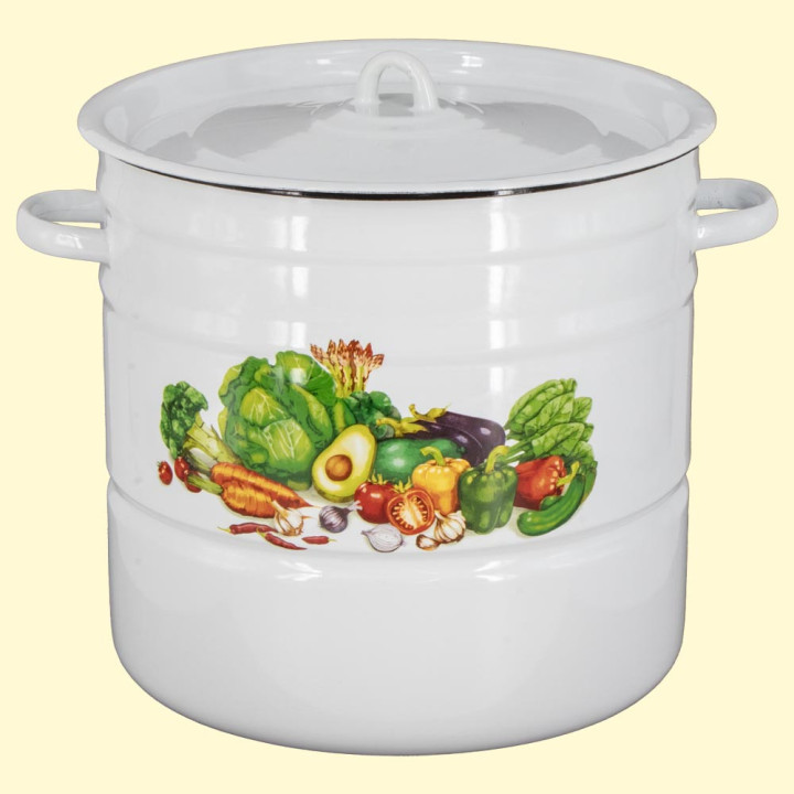 Enamel Container with Lid Vegetables 16 L, Ø 31 cm
