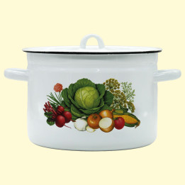 Enamel Pot with Lid Vegetables, 5,5 L