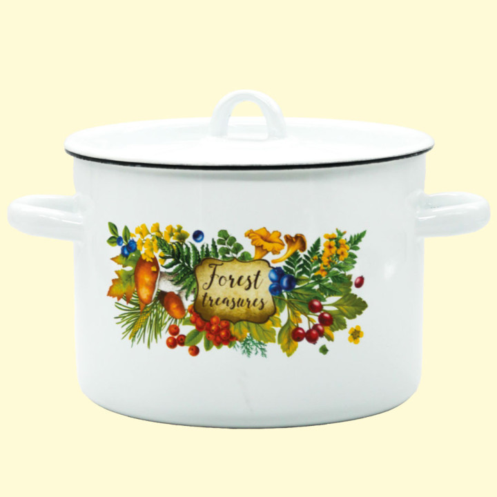 Kochtopf mit Deckel Waldschätze emailliert, 3 L