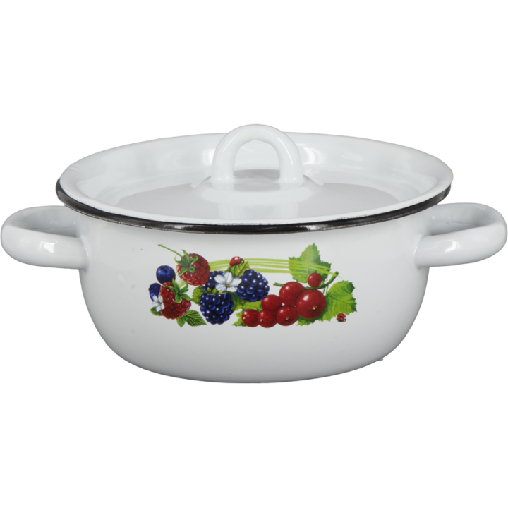 Эмалированная кастрюля с крышкой Ежевика, 1,5 л