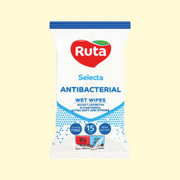 Ruta Selecta Antibacterial Wet Wipes, 15 pcs