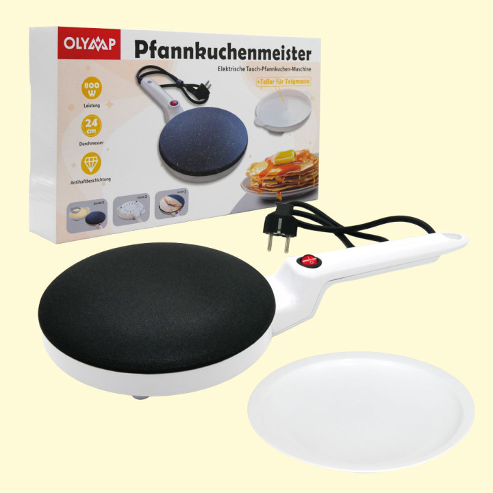 Electric immersion pancake maker Pfannkuchenmeister Ø 24 cm, 800W, packaging: 24 × 43,5 × 6,5 cm