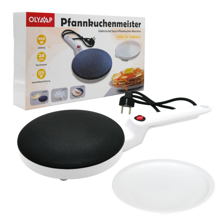 Electric immersion pancake maker Pfannkuchenmeister Ø 24 cm, 800W, packaging: 24 × 43,5 × 6,5 cm