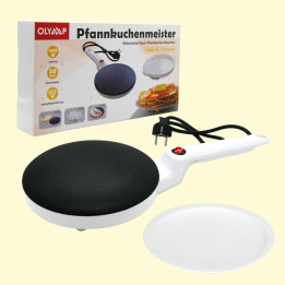 Pfannkuchen-Maker Pfannkuchenmeister Ø 20 cm, 600W, elektrisch, antihaft, VerGr.: 20 × 40 × 6,5 cm
