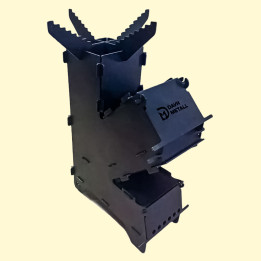 Raketenofen 50 x 13 x 30 cm aus 2 mm Stahl