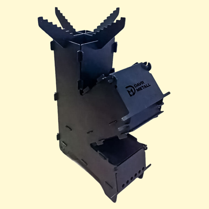 Raketenofen 50 x 13 x 30 cm aus 2 mm Stahl